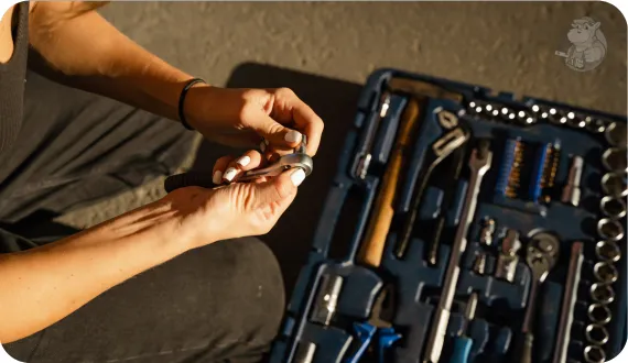 skrzynka narzędziowa jako sposób organizacji narzędzi